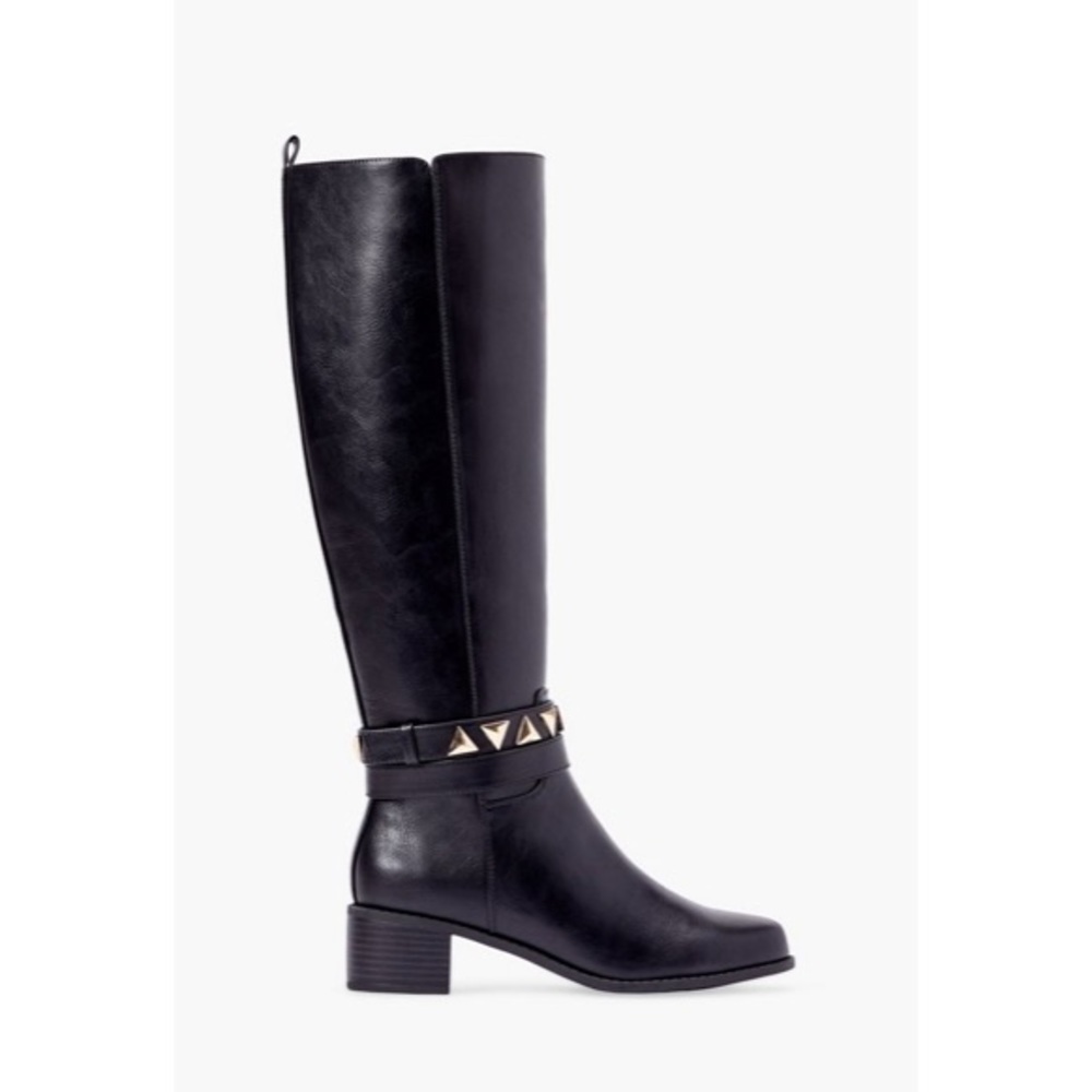 NWT JustFab Remy Studded Riding Boot in Black, Sz. 8 - Picture 4 of 7